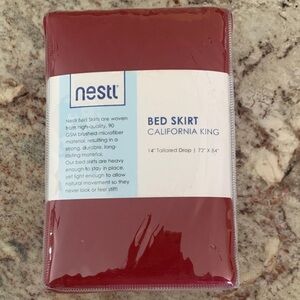 NESTL Burgundy Bed Skirt - California King